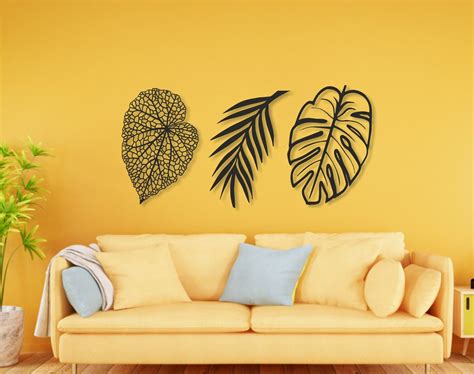 Tropical Leaf Set 3 Metal Wall Art Metal Leaf Wall Decor - Etsy