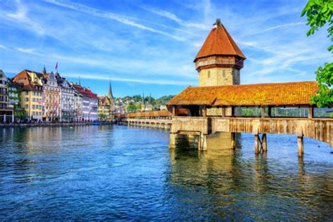 Chapel Bridge in Lucerne Old Town, Switzerland - GlobePhotos - royalty ...