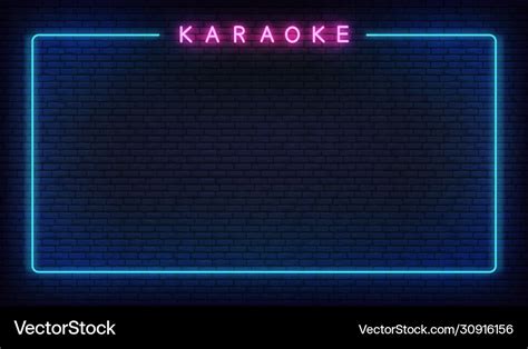 Karaoke neon background template with glowing Vector Image