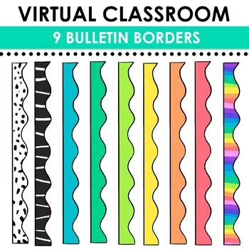 Virtual Classroom Accessories | 9 Bulletin Board Borders | TPT