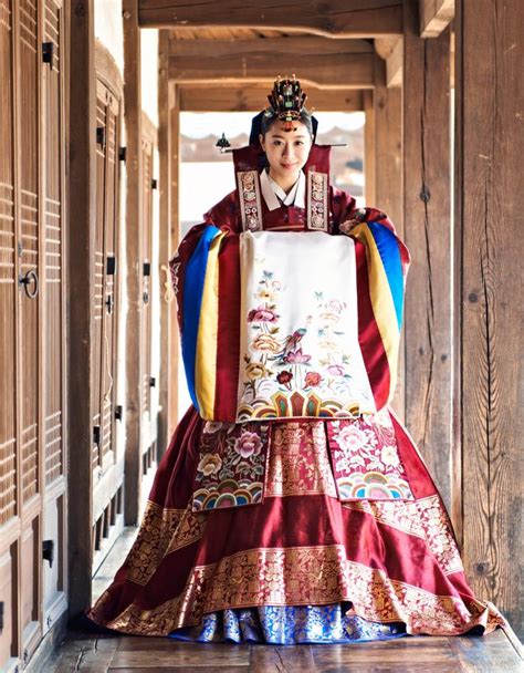 A bride's hanbok worn at a traditional Korean wedding. http://www ...