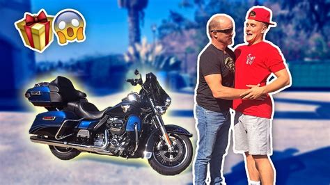 Jake Paul bought his Dad dream bike Harley on his birthday. #jakepaul # ...