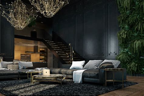 Decadent black color scheme interior design ideas for living spaces ...