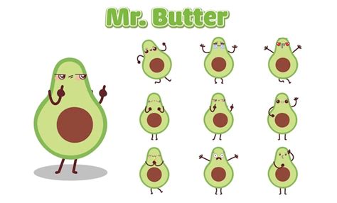 Premium Vector | Free vector mascot images of the butter set