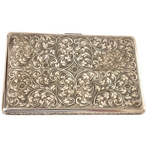 Antique Sterling Sliver Cigarette Holder Case Engraved Body at 1stDibs ...