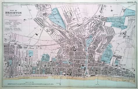 Original Antique Town Map of Brighton dated circa 1885