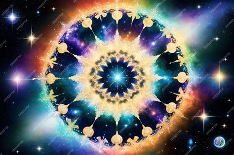 Premium AI Image | Cosmic symbol in a colorful space