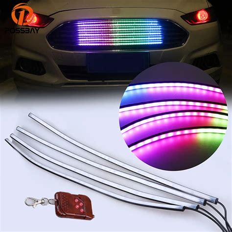 Aliexpress.com : Buy POSSBAY RGB Car Flexible Front Grill LED Knight Rider Strip Lights Soft ...