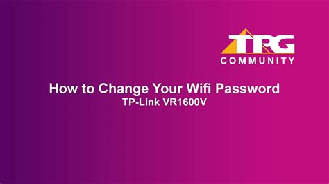 Changing your WiFi password on your TPG Modem - TPG Community