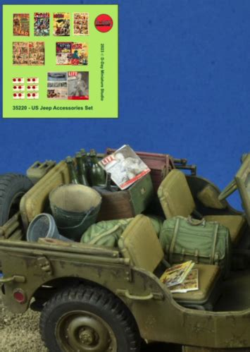 WWII US Jeep Accessories Set D-DAY miniature studio -35220