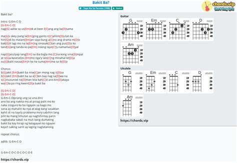 Chord: Bakit Ba? - Siakol - tab, song lyric, sheet, guitar, ukulele | chords.vip