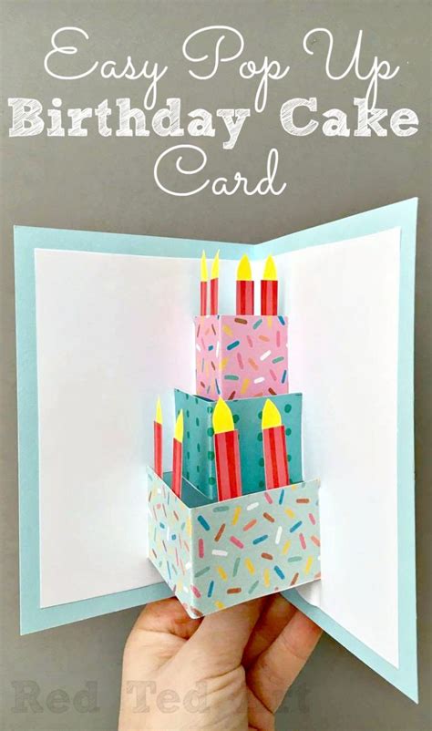 Easy Pop Up Birthday Card DIY - Red Ted Art Birthday Card Pop Up, Creative Birthday Cards ...