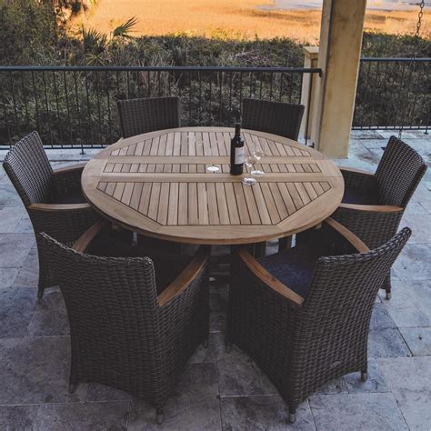 Outdoor Patio Dining Table With Umbrella Hole : Patio Side Table, 31'' Glass Patio Table With ...