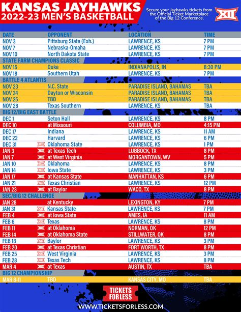 Ku Basketball Schedule 2024 Printable - Amii Lynsey