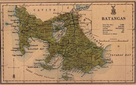 Map of Batangas, 1918 - Batangas History, Culture and Folklore