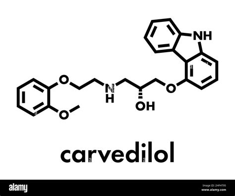 Carvedilol congestive heart failure drug molecule. Skeletal formula Stock Vector Image & Art - Alamy