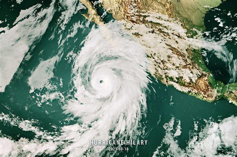 Hurricane Hilary 2023 Cloud Map Mexico 3D Render Color Digital Art by Frank Ramspott - Pixels