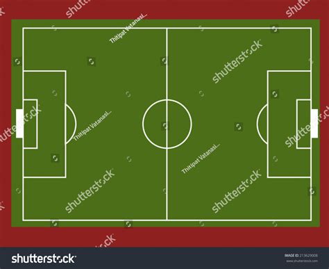 Top View Soccer Field Football Field Stock Vector (Royalty Free) 213629008