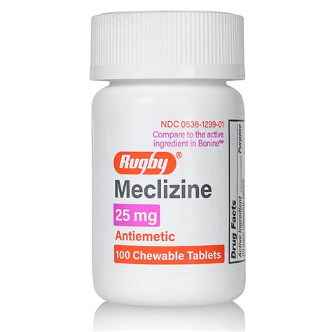 Rugby Antiemetic Tablets | Meclizine HCl 25mg | 100 Ct – Wellspring Meds