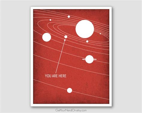 You Are Here Poster Solar System Print Astronomy Gift Ideas - Etsy