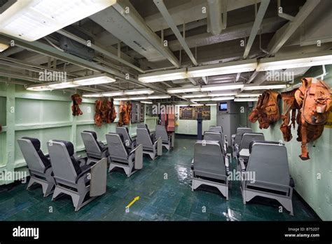 Flight briefing room on USS Yorktown aircraft carrier, Patriots Point ...