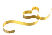 Gold Heart And Ribbon Free Stock Photo - Public Domain Pictures