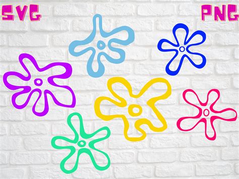 SpongeBob SquarePants Flower Clouds Bundle SVG Digital File | Etsy