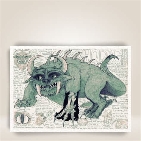 Hodag Cryptid Anatomy Study Drawing & Print LARP Creature - Etsy