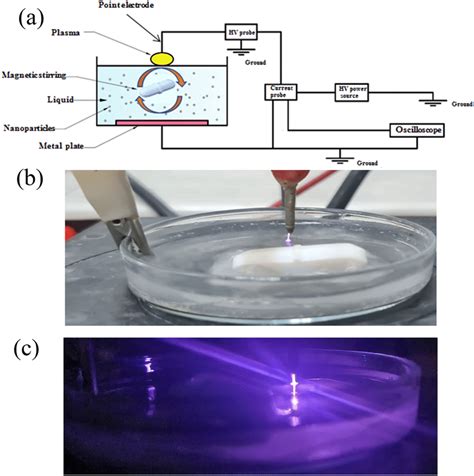 (a) Scheme of the plasma reactor used for water treatment. (b) A ...