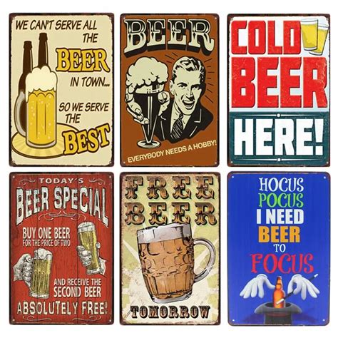 2018 Summer Beer Signs Wall Decor Metal Tin Sign Vintage Home Decor Tin Sign Retro Metal Plaque ...