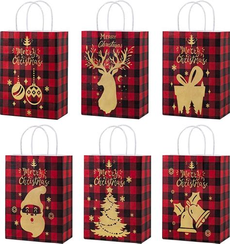 24pcs Reusable Christmas Gift Bags Assortment with Festival Design