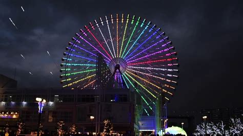 Osaka, Japan - Tempozan Ferris Wheel at Night HD (2017) - YouTube