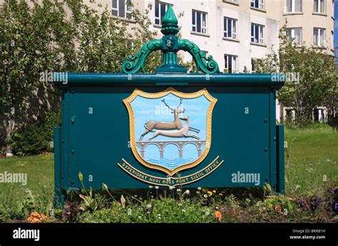 The New Ross coat of arms on a sign as you enter New Ross, Ireland ...