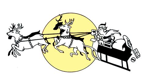 Santa Sleigh And Reindeer Clipart