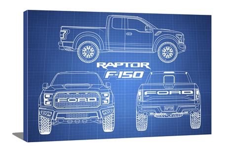 Ford F-150 Raptor Blueprint Canvas Sketch : r/FordRaptor