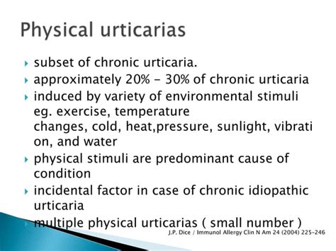 Physical urticaria | PPT