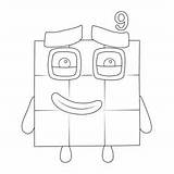 Number Block 9 Coloring Pages 2025 sketch template