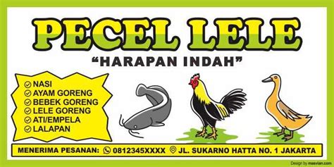 Template Banner Pecel Lele Flat Version CDR | Desain, Spanduk, Logo keren