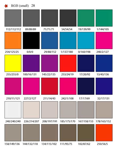 Printable Rgb Color Palette Swatches My Practical Skills Rgbcolor | The Best Porn Website