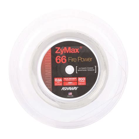 Ashaway ZyMax 66 Fire Power White 200m | BADMINTON \ Strings \ Reels | Rakiety do squasha ...