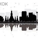 Bangkok Thailand city skyline silhouette white background — Stock Vector © Yurkaimmortal #44691709