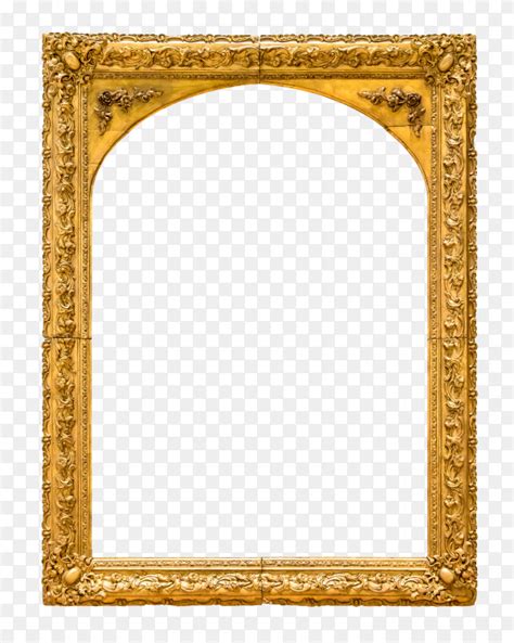 Decorative golden frame and border on transparent background PNG ...