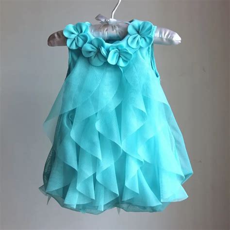 Flowers Summer Girls Dress Infant Romper Dresses Toddler Kids Birthday Party Chiffon Dress ...