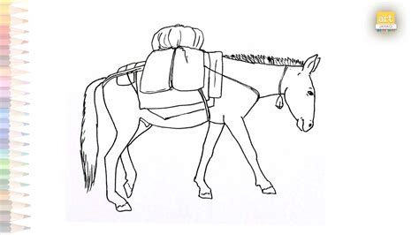 Mule Drawing How To Draw A Mule Donkey Step By Step Mule Sketches Easy ...