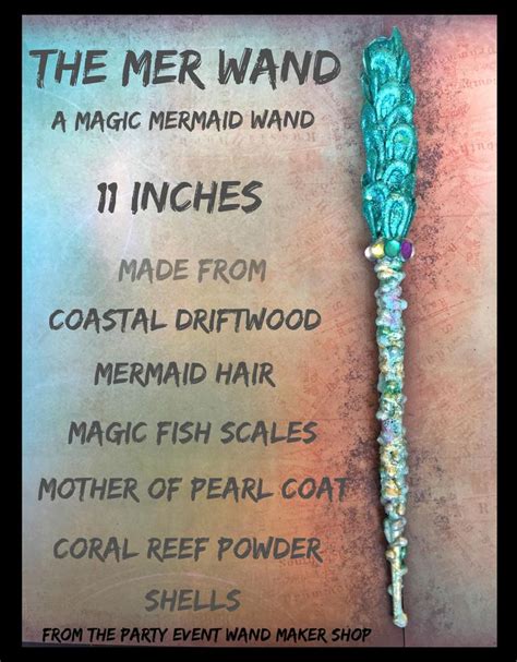 Magic Wizard Wand Perfect for Wizards and Witches Mermaid - Etsy | Wands, Wizard wand, Mermaid ...