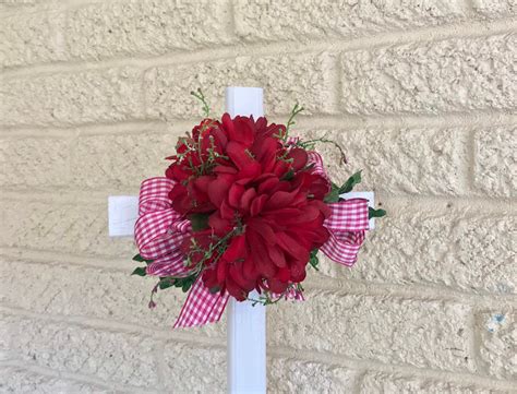 Excited to share this item from my #etsy shop: Cemetery Cross with flower arrangement, memorial ...