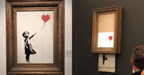 Banksy Artwork 'Self-Destructs' After Selling for $1.4M at Auction ...