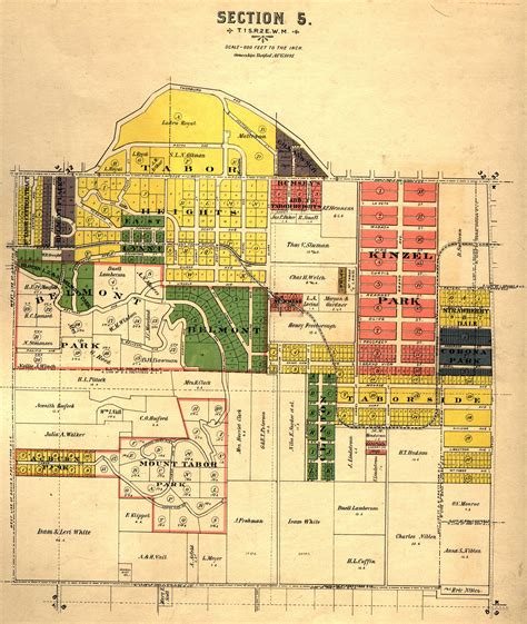 Mt. Tabor Map, 1891 | Portland map, Tabor, Oregon living