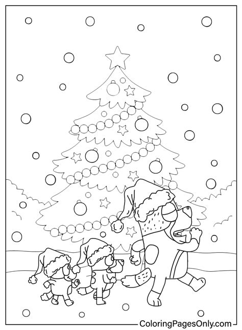 Bluey Christmas Coloring Pages Free - Free Printable Coloring Pages