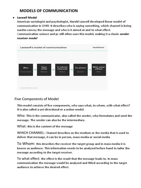 Models of Communication | PDF | Communication | Mass Media